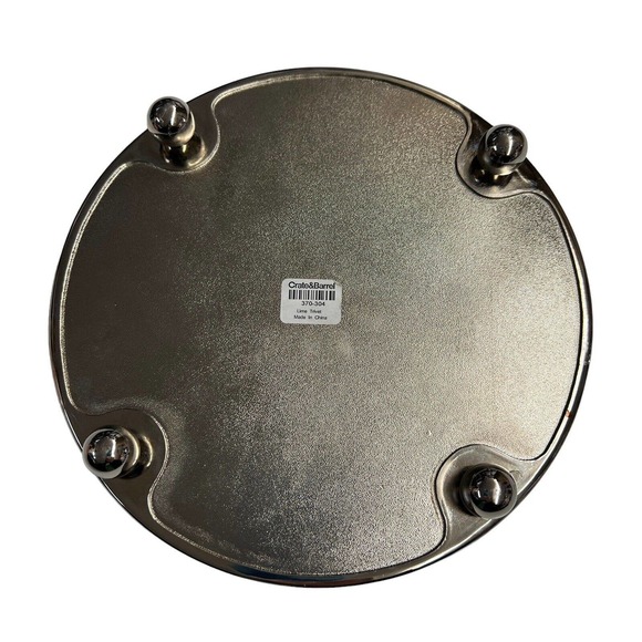 Crate&Barrel‎ Lime Metal Trivet Green Silver Tone Knob Feet - Picture 2 of 4